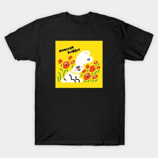 Monster Rabbit and Flowers T-Shirt